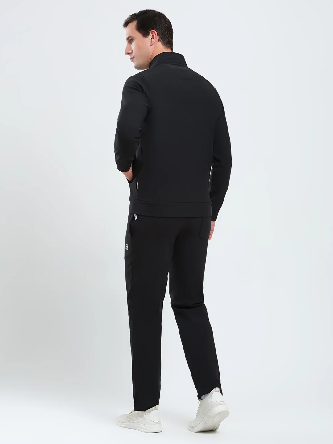 Rock.it Men Black Solid Mock Neck Full Sleeve Winter Tracksuit - Image 5