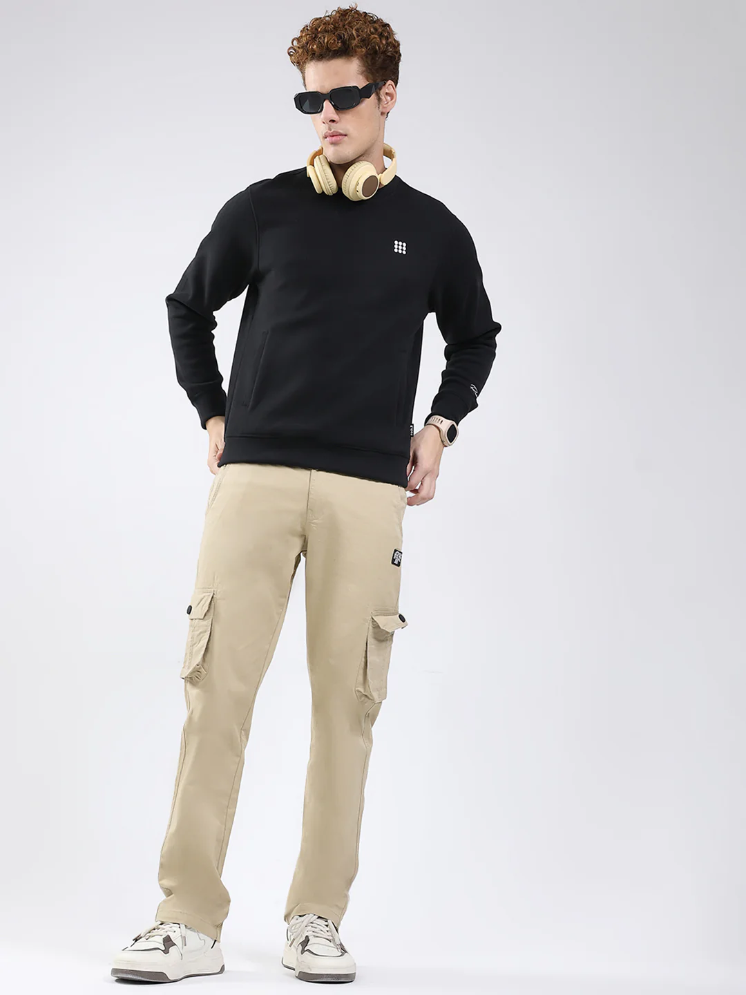 Rock.it Men Black Solid Round Neck Full Sleeve Sweatshirt - Image 2