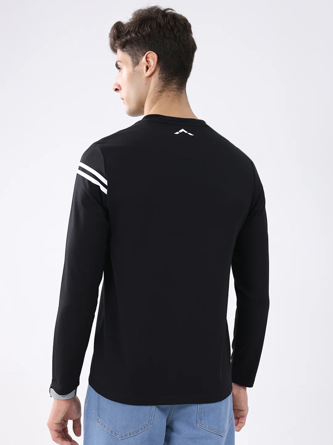 Rock.it Men Black Solid Round Neck Full Sleeve Winter T-Shirt - Image 5