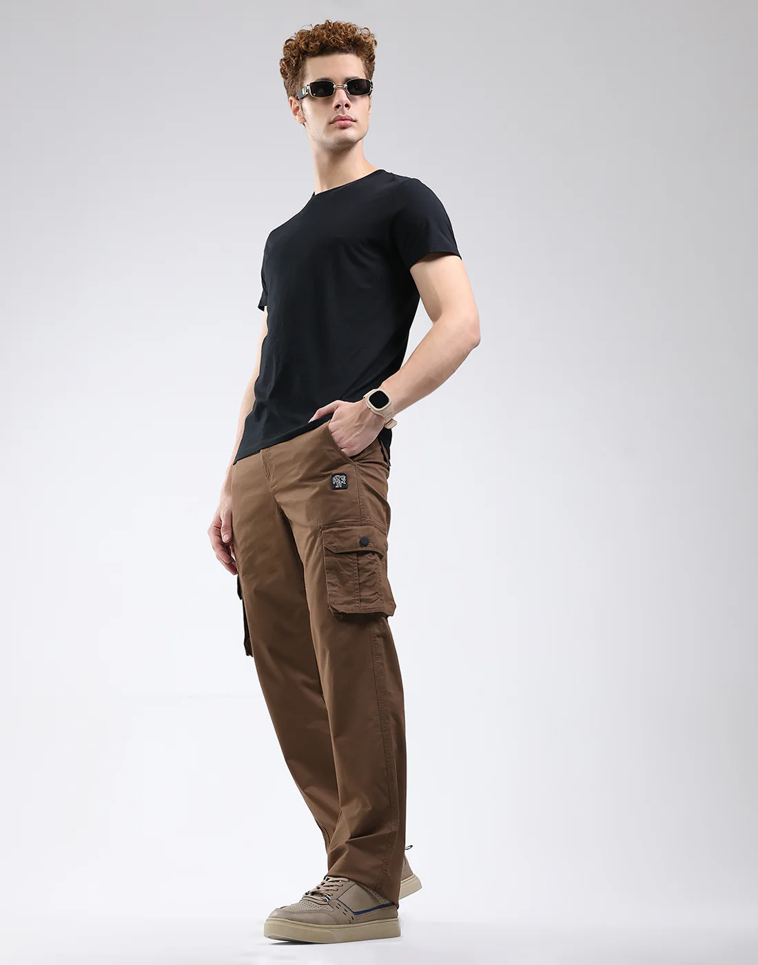 Rock.it Men Brown Solid Regular Fit Cargo - Image 2