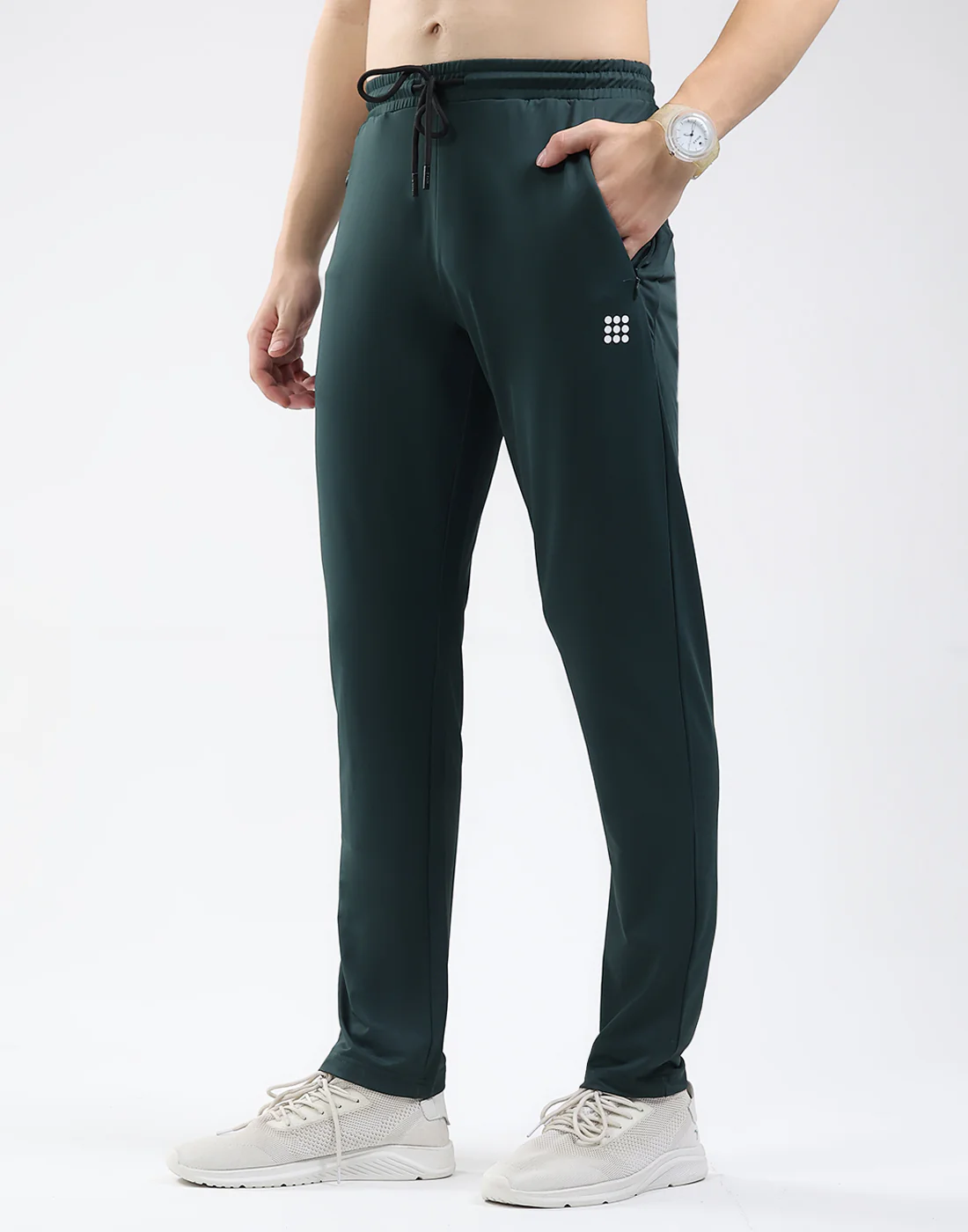Rock.it Men Dark Green Solid Mock Neck Full Sleeve Winter Tracksuit - Image 8