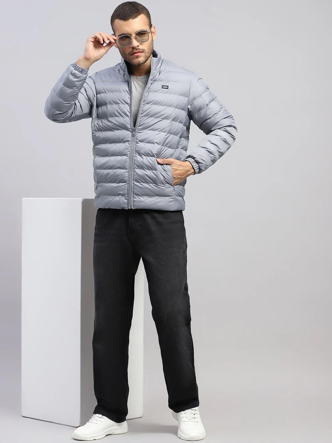 Rock.it Men Grey Solid Collar Full Sleeve Jacket - Image 2
