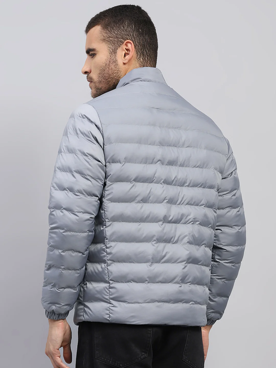 Rock.it Men Grey Solid Collar Full Sleeve Jacket - Image 5