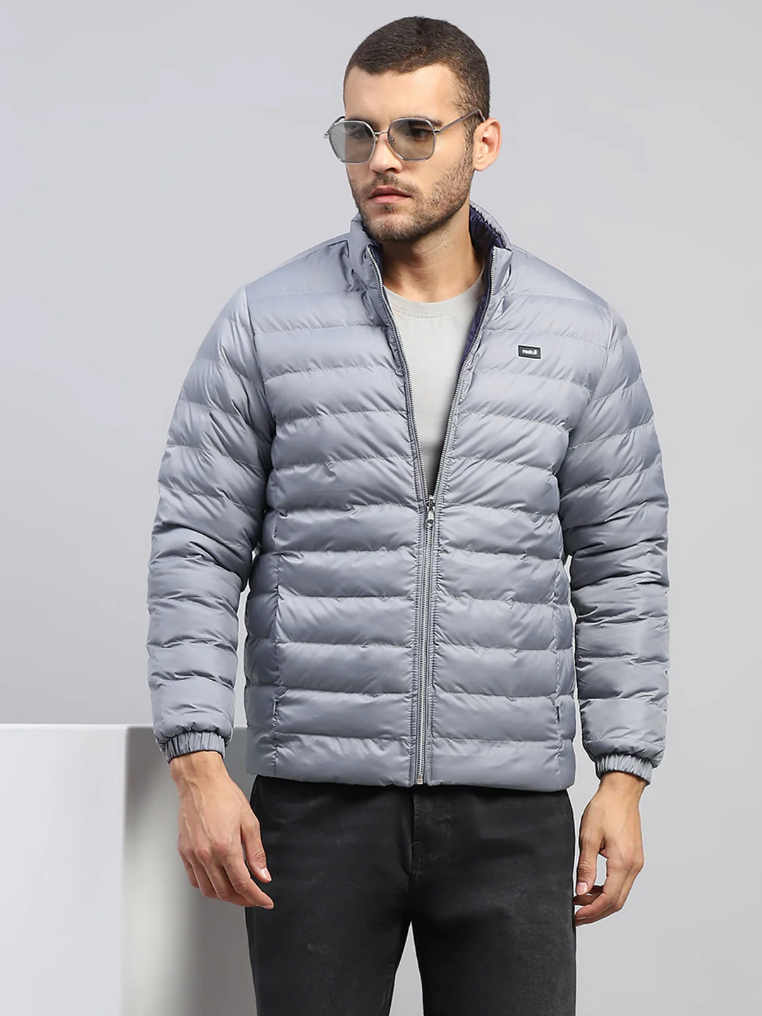 Rock.it Men Grey Solid Collar Full Sleeve Jacket - Image 6