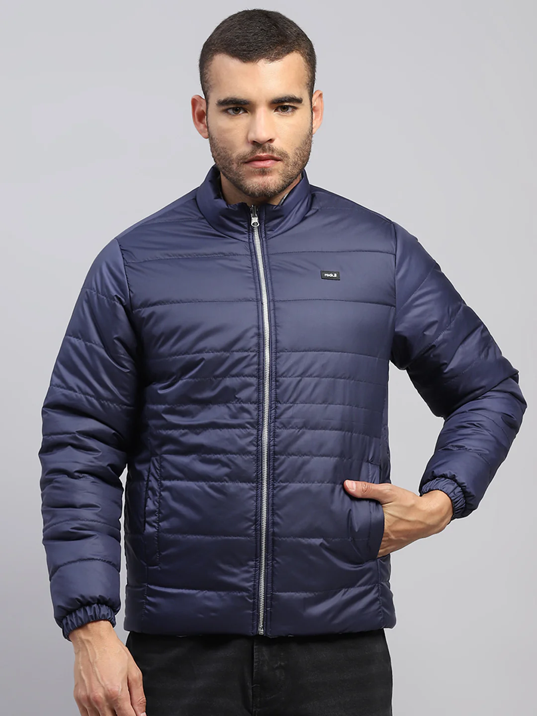 Rock.it Men Grey Solid Collar Full Sleeve Jacket - Image 7
