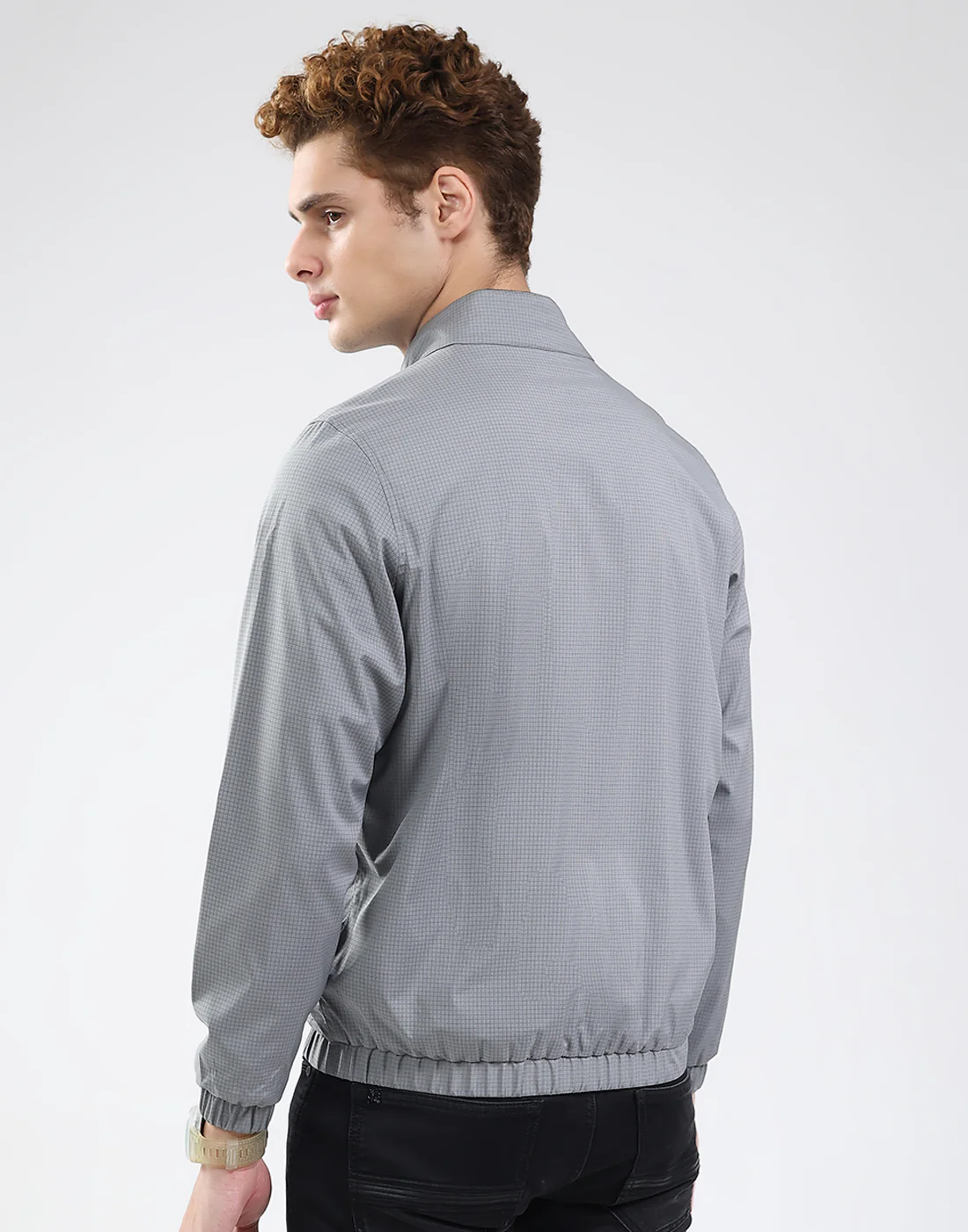 Rock.it Men Grey Solid Mock Neck Full Sleeve Jacket - Image 6