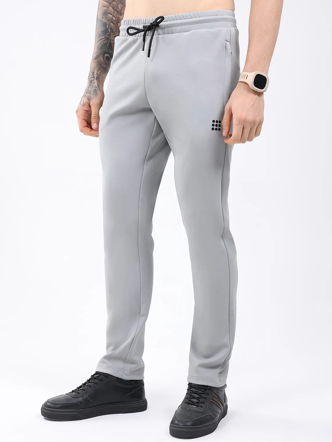 Rock.it Men Grey Solid Round Neck Full Sleeve Winter Tracksuit - Image 8
