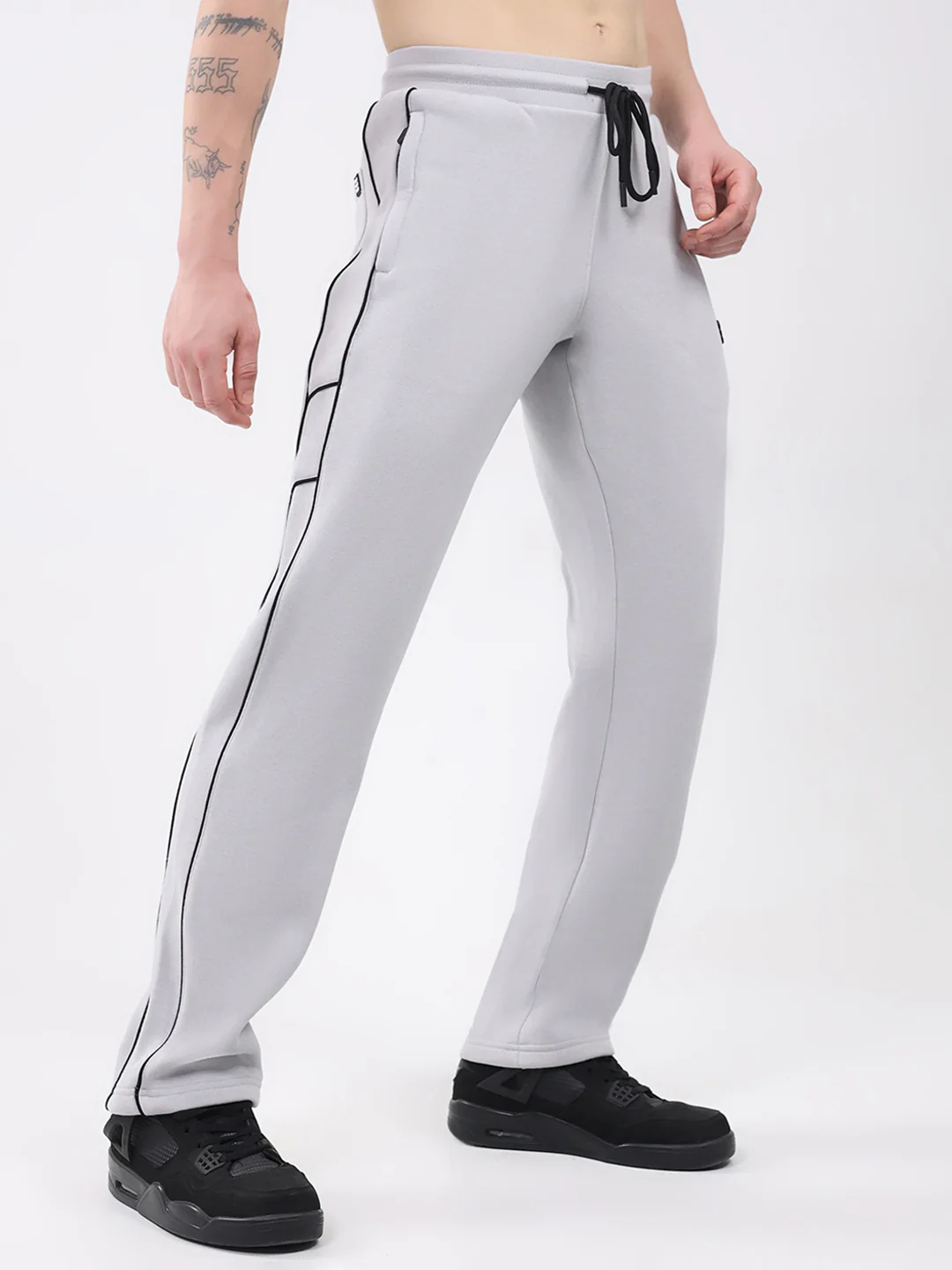 Rock.it Men Light Grey Solid Regular Fit Winter Lower - Image 4
