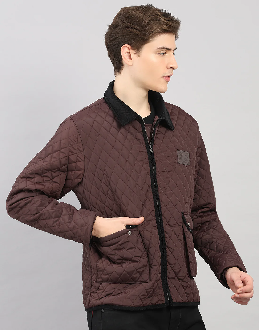 Rock.it Men Maroon Solid Collar Full Sleeve Jacket - Image 3
