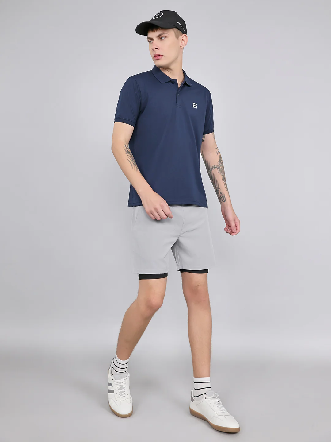 Rock.it Men Navy Blue Solid Collar Half Sleeve T-Shirt - Image 5