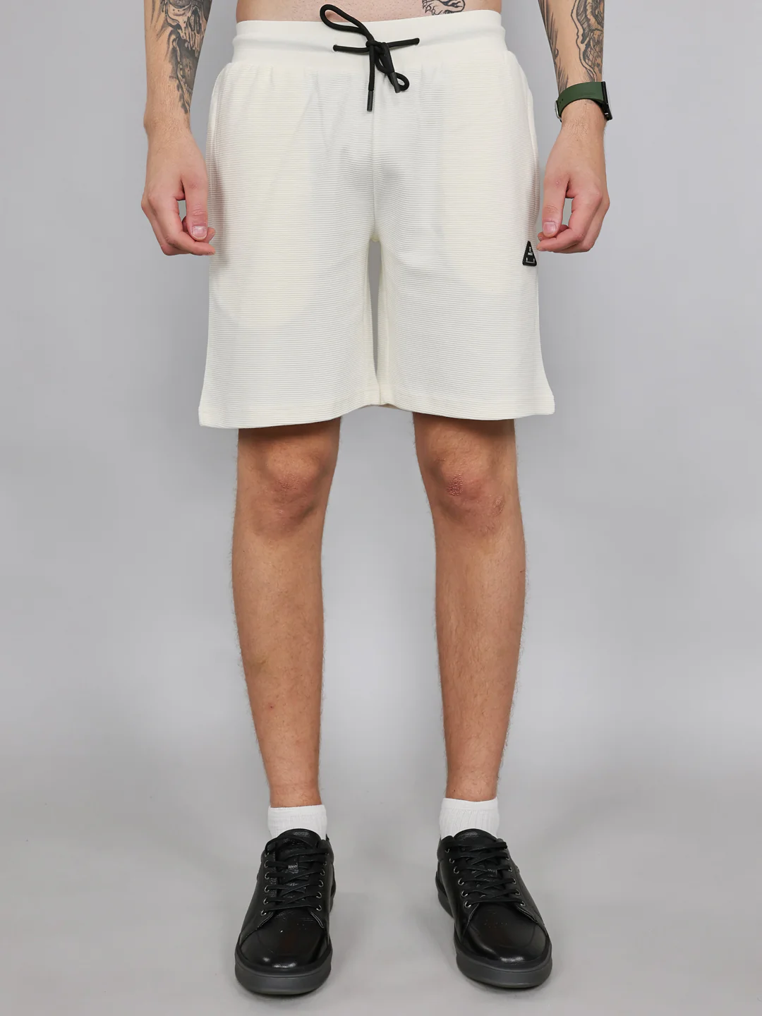 Rock.it Men Off White Self Design Round Neck Half Sleeve Cords Set - Image 7