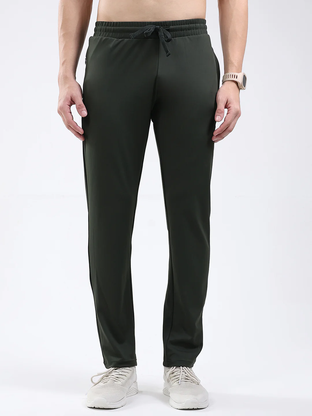 Rock.it Men Olive Solid Regular Fit Winter Lower