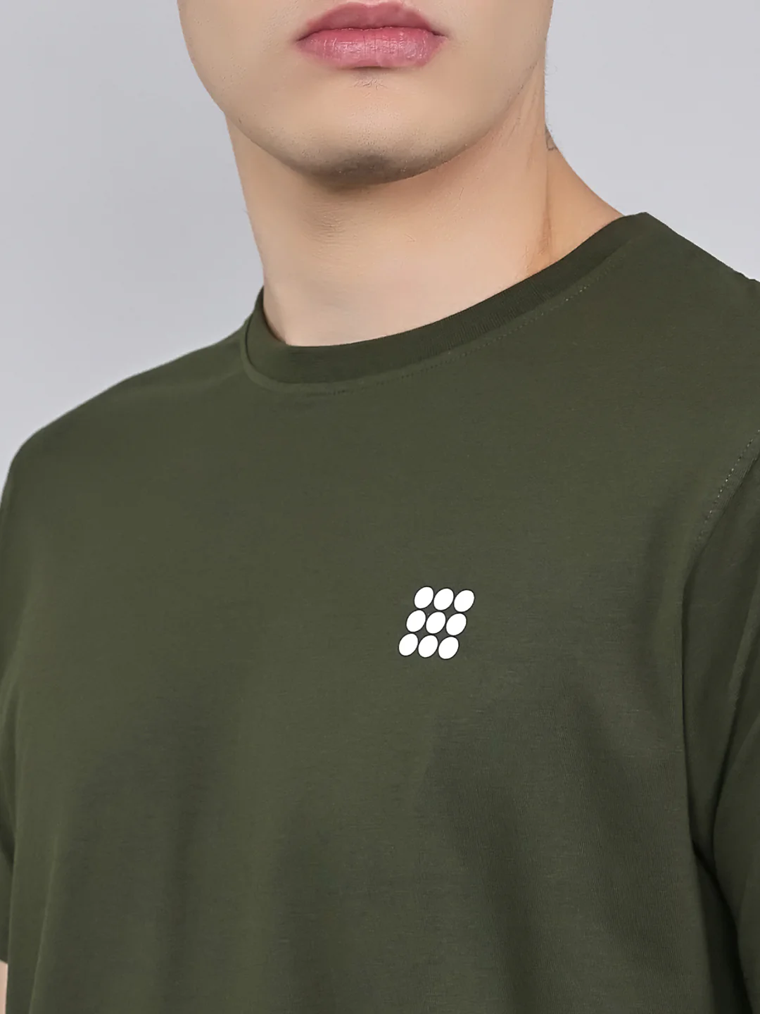 Rock.it Men Olive Solid Round Neck Half Sleeve T-Shirt - Image 5