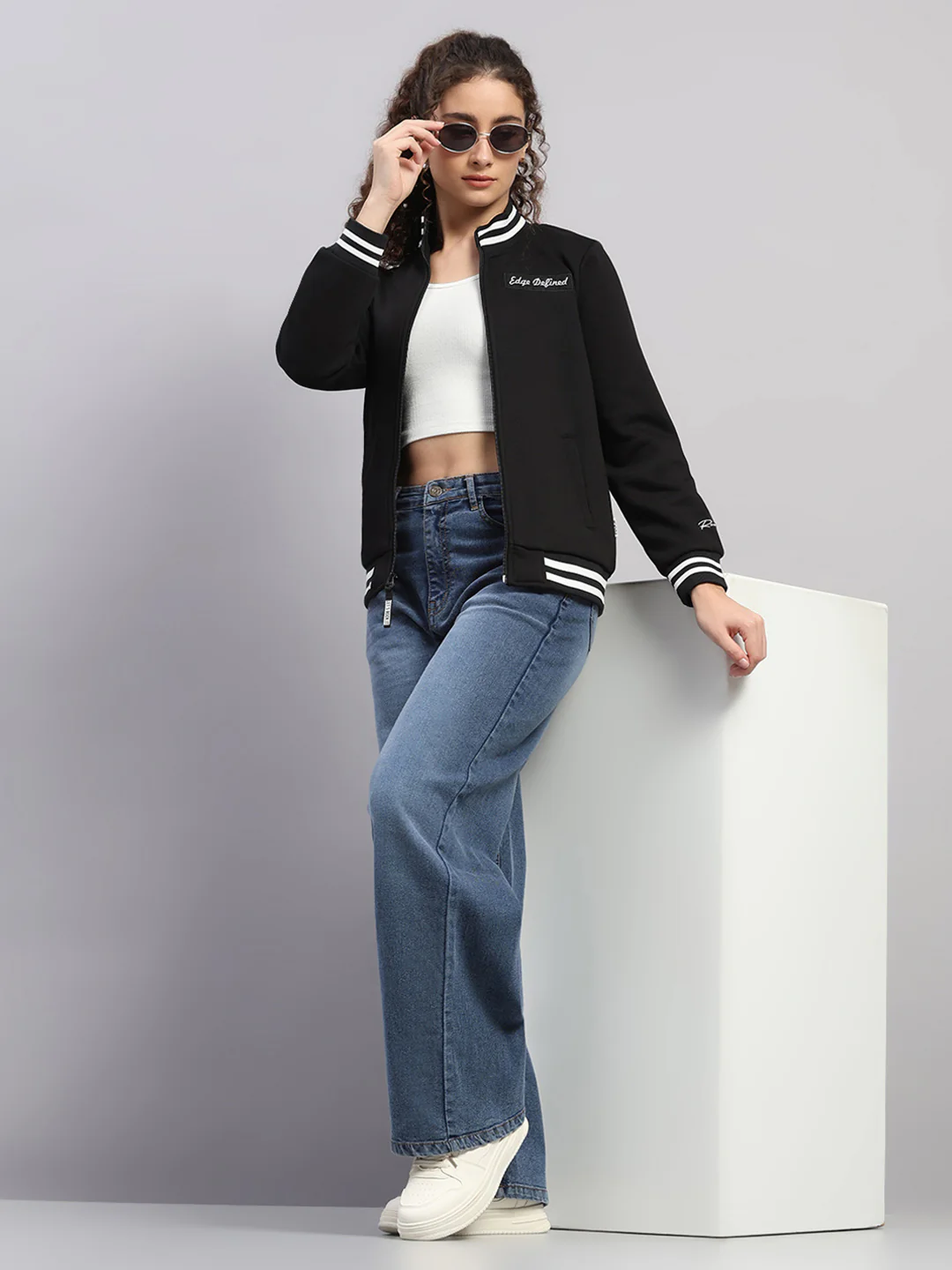 Rock.it Women Black Printed Round Neck Full Sleeve Sweatshirt - Image 2