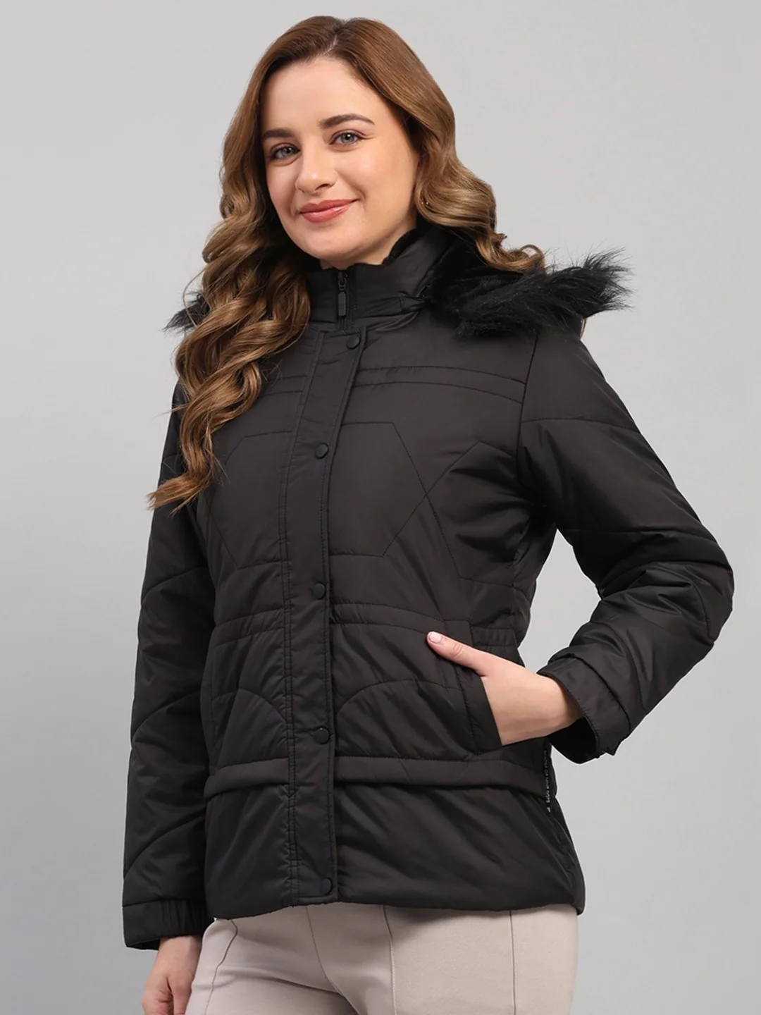 Rock.it Women Black Solid Hooded Full Sleeve Jacket - Image 3
