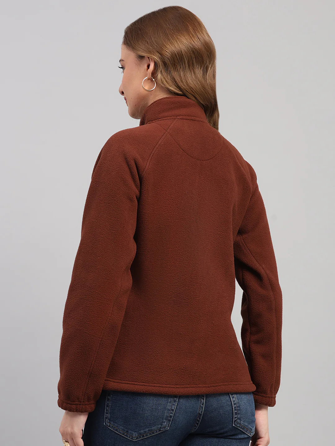 Rock.it Women Brown Solid Round Neck Full Sleeve Sweatshirt - Image 5