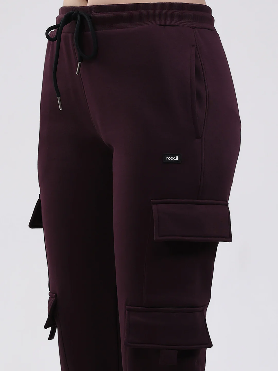 Rock.it Women Maroon Solid Mock Neck Full Sleeve Winter Tracksuit - Image 9