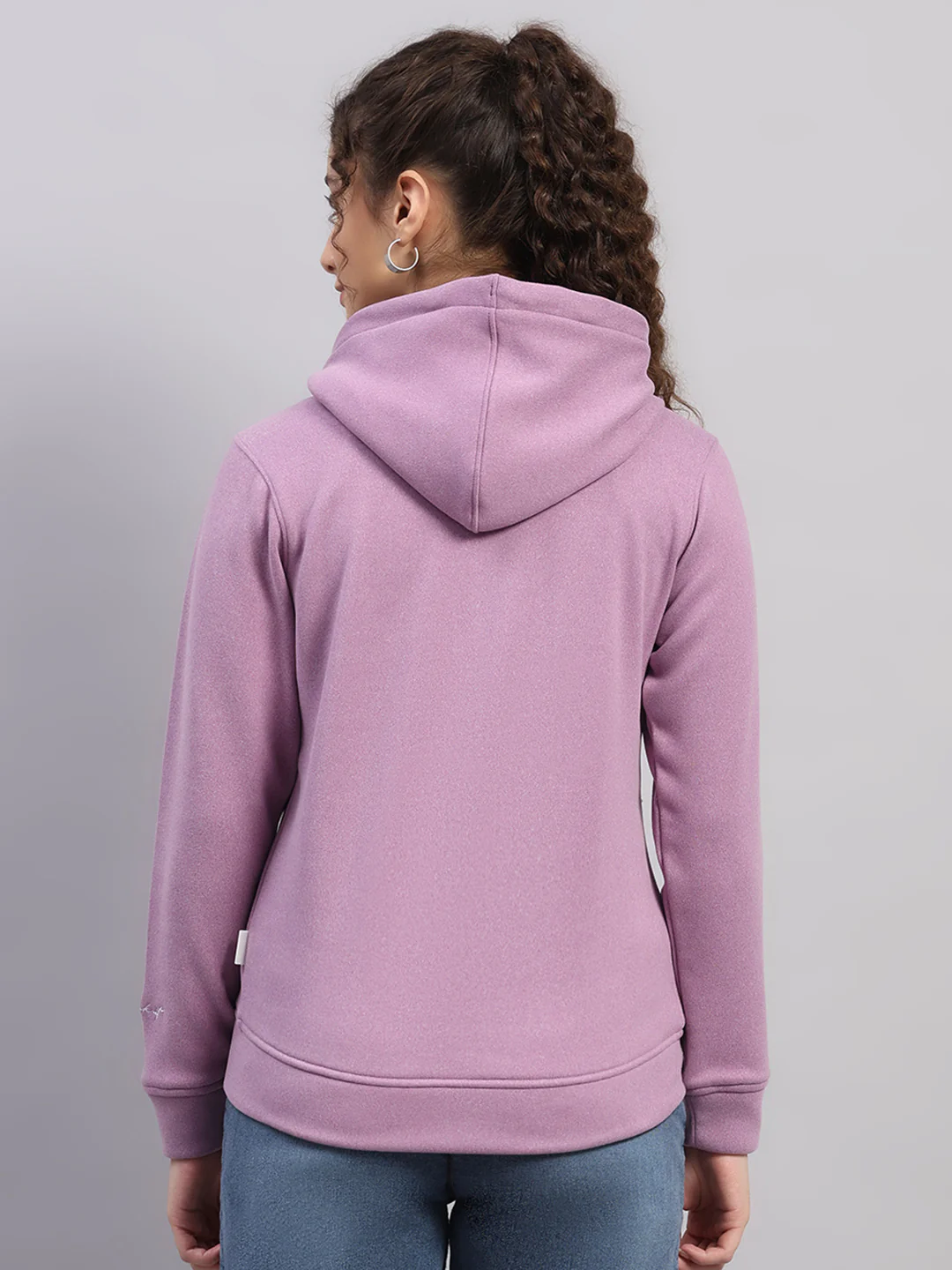 Rock.it Women Purple Solid Hooded Full Sleeve Sweatshirt - Image 5