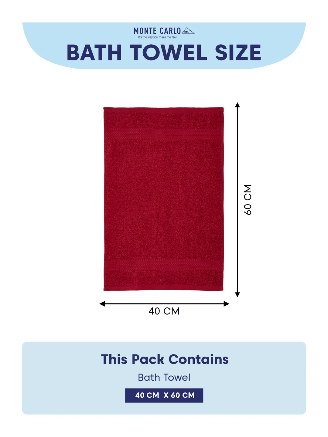 Rose Red 100% Cotton Solid 380 GSM Bath Towel Jazz 4 Pc Set Gifting Box Pack - Image 11