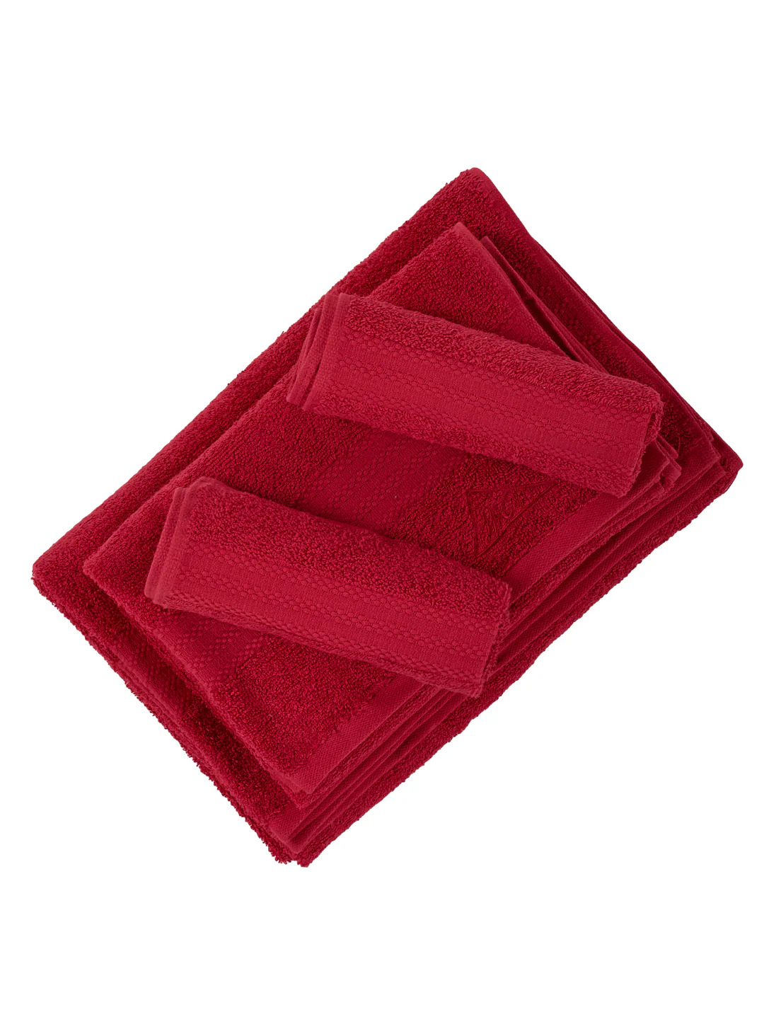 Rose Red 100% Cotton Solid 380 GSM Bath Towel Jazz 4 Pc Set Gifting Box Pack - Image 6