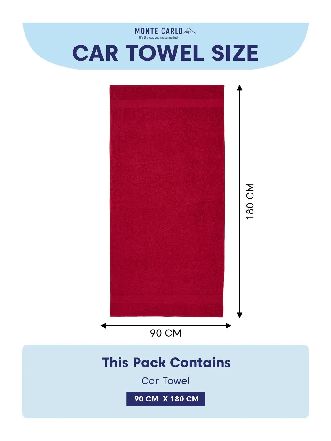 Rose Red Pure Cotton Solid 380 GSM Car Towel 1 Piece (Jazz Collection) - Image 7