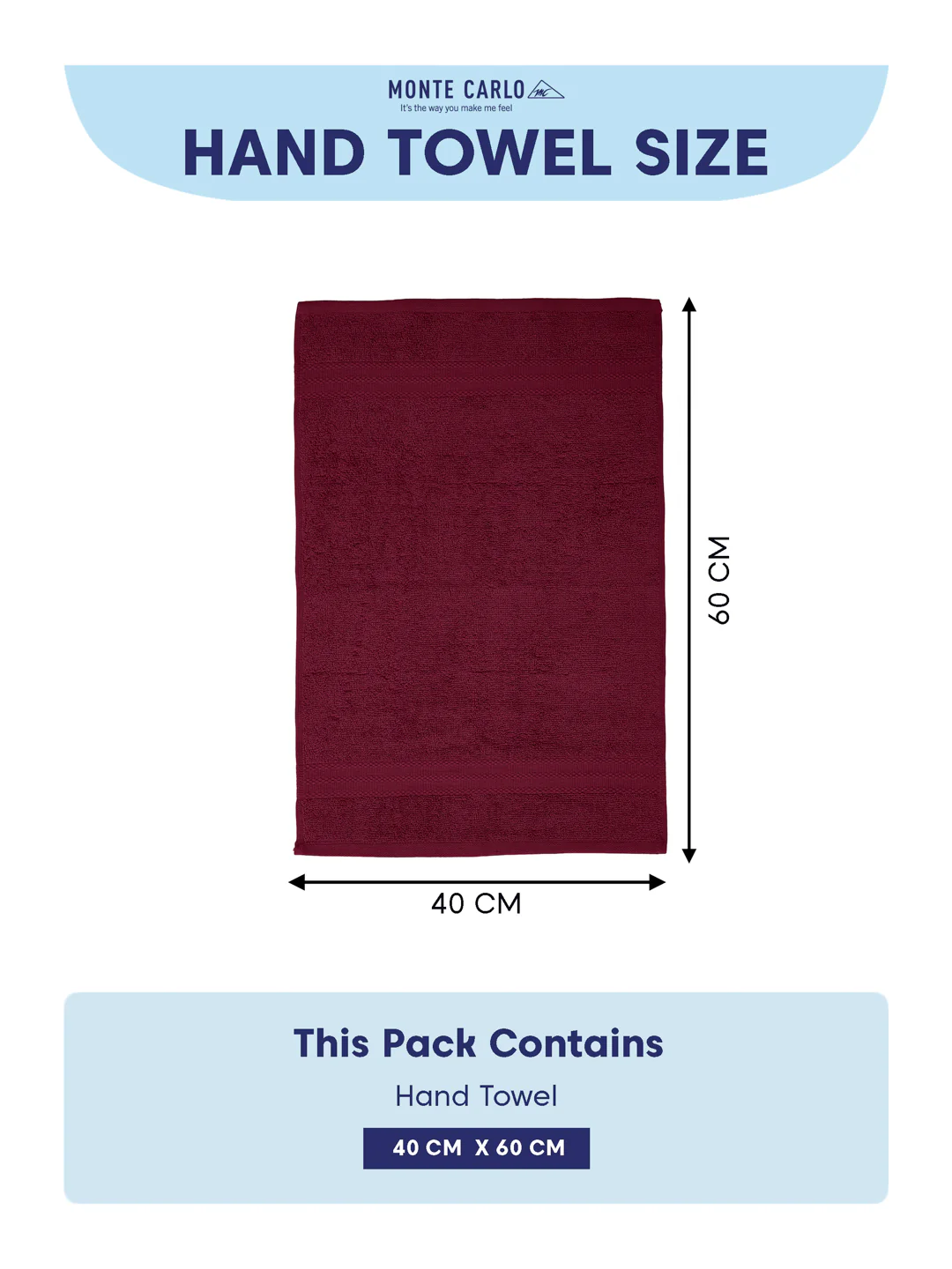 Rose Red Pure Cotton Solid 380 GSM Hand Towel 2 Pc Set (Jazz Collection) - Image 10
