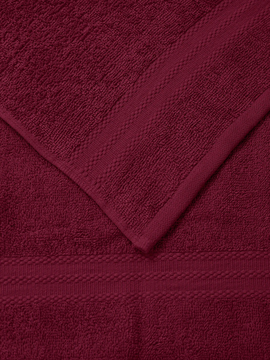 Rose Red Pure Cotton Solid 380 GSM Hand Towel 2 Pc Set (Jazz Collection) - Image 9