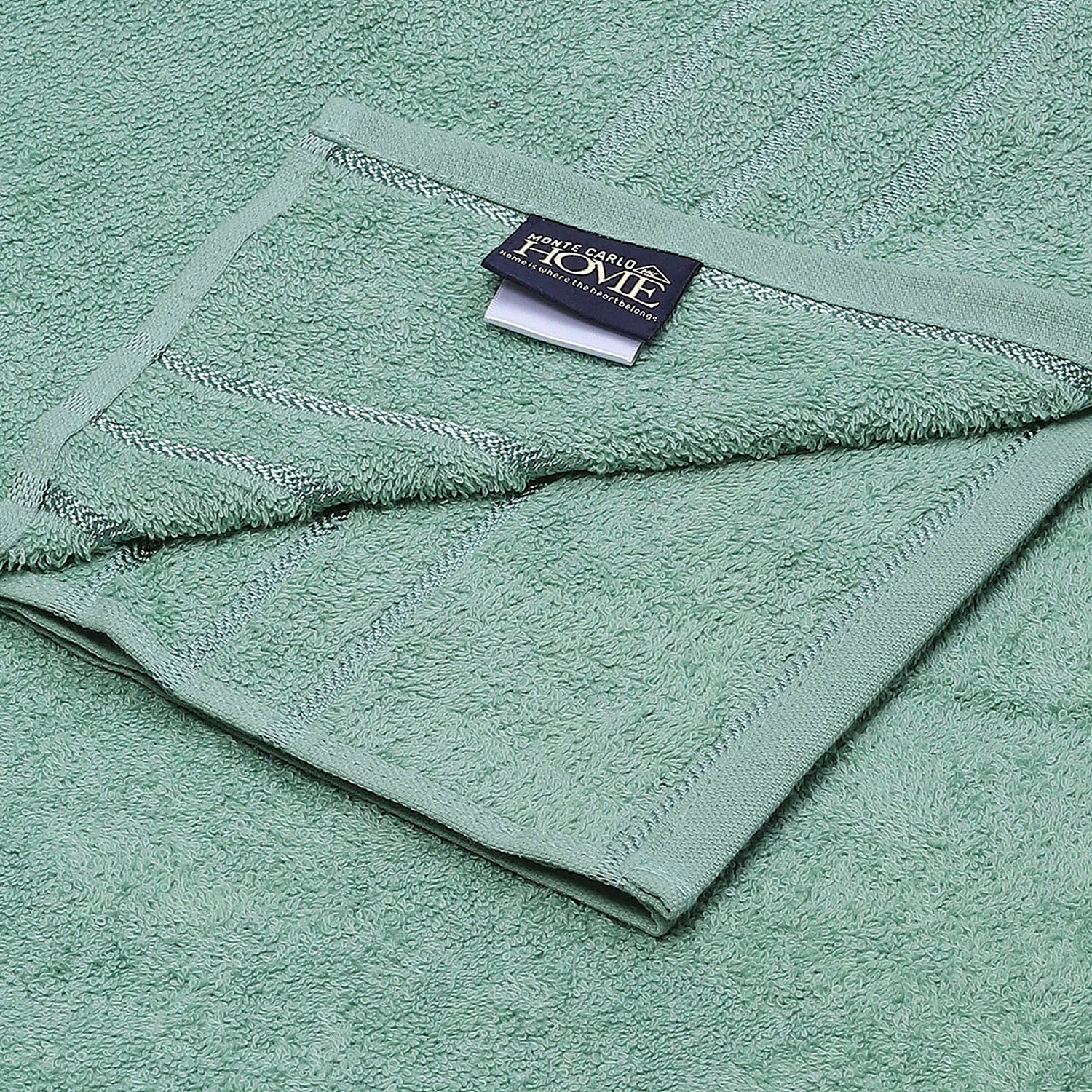 Sea Green Cotton 350 GSM Bath Towel - Image 4