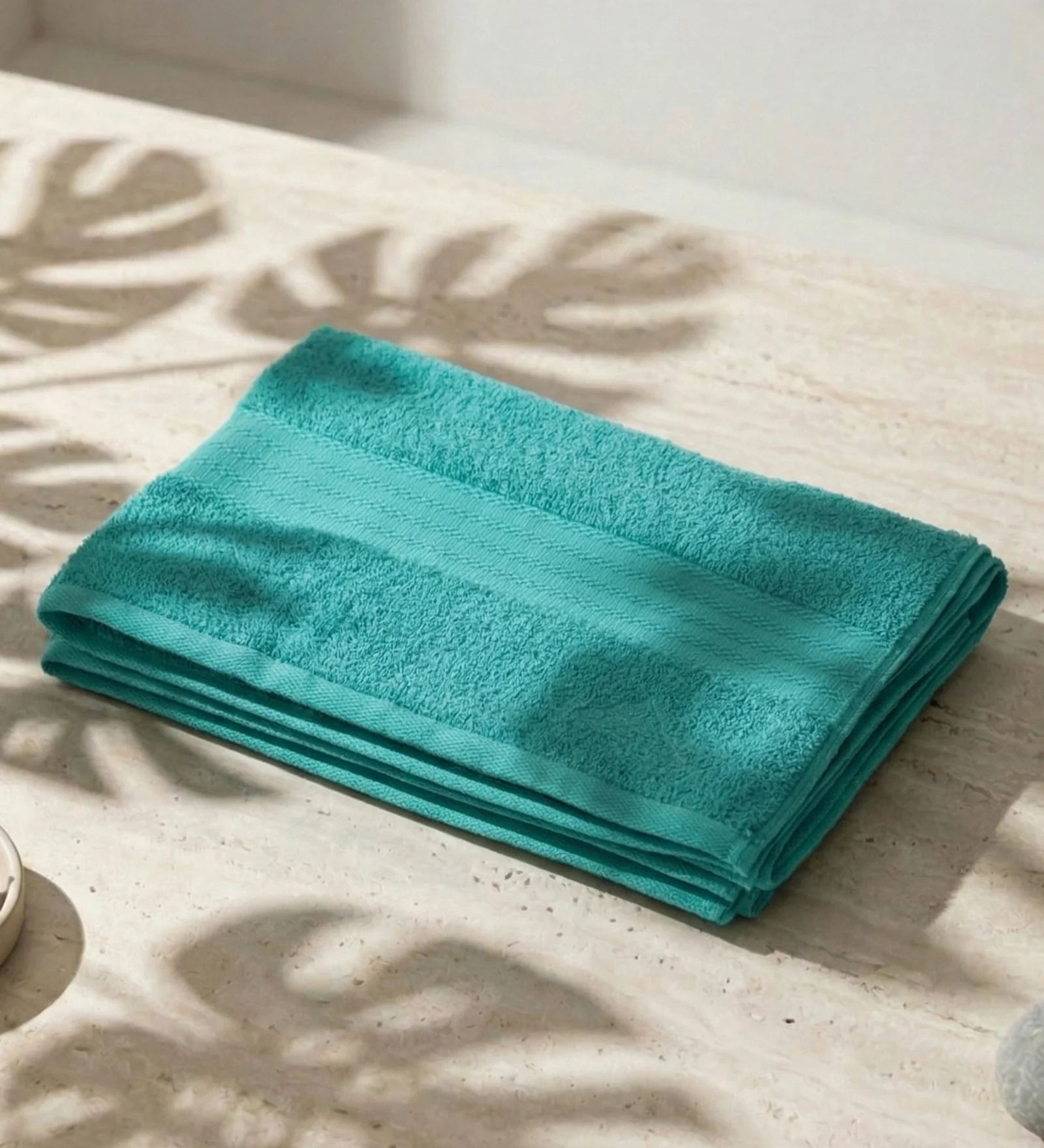 Sea Green Pure Cotton Solid 380 GSM Bath Towel 1 Piece (Jazz Collection) - Image 2