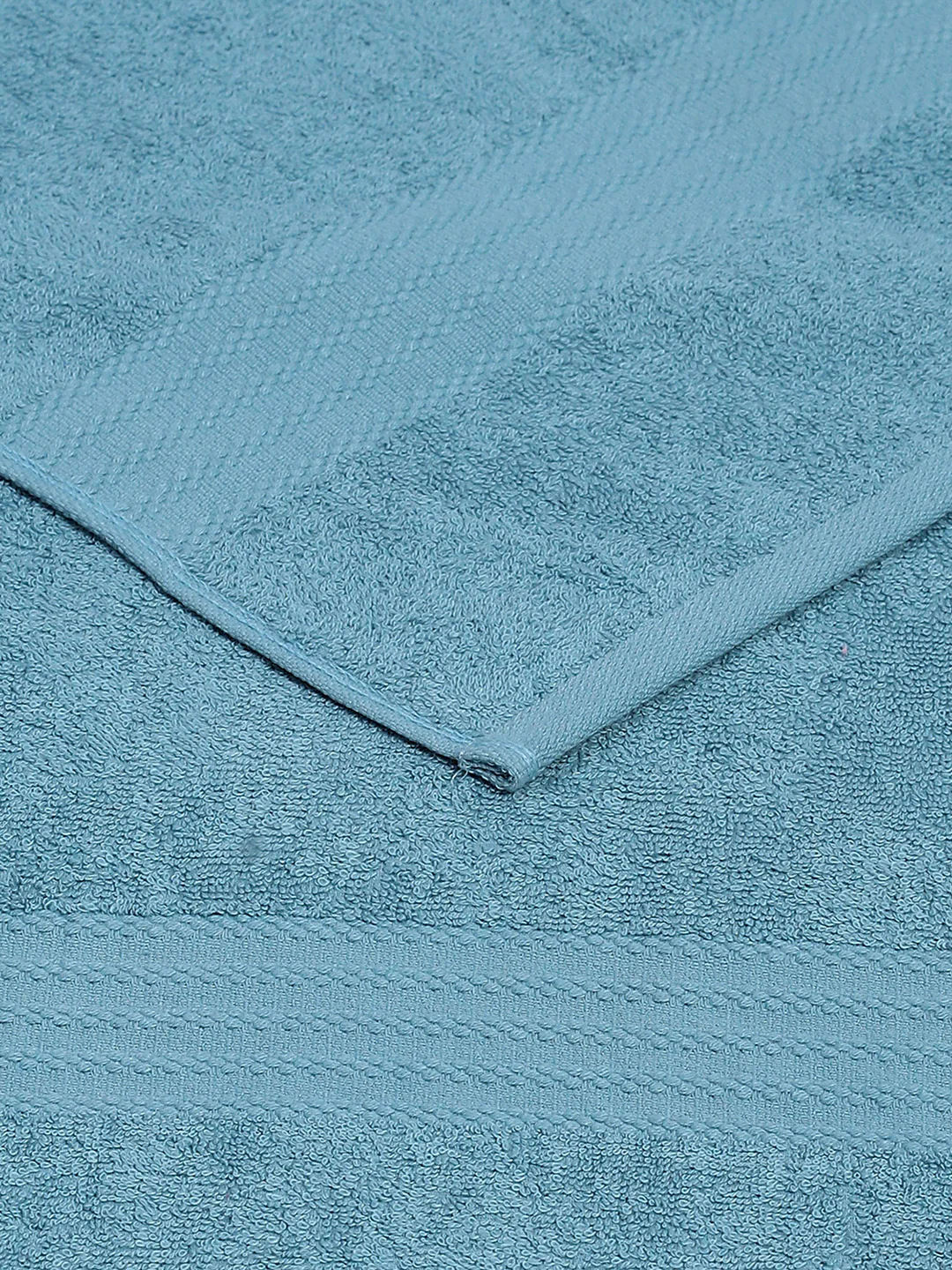 Sky Blue Cotton Solid 400 GSM Bath Towel (Jazz) - Image 4