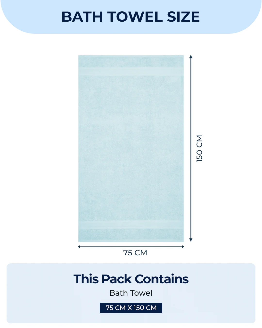 Sky Blue Cotton Solid 400 GSM Bath Towel (Jazz) - Image 6