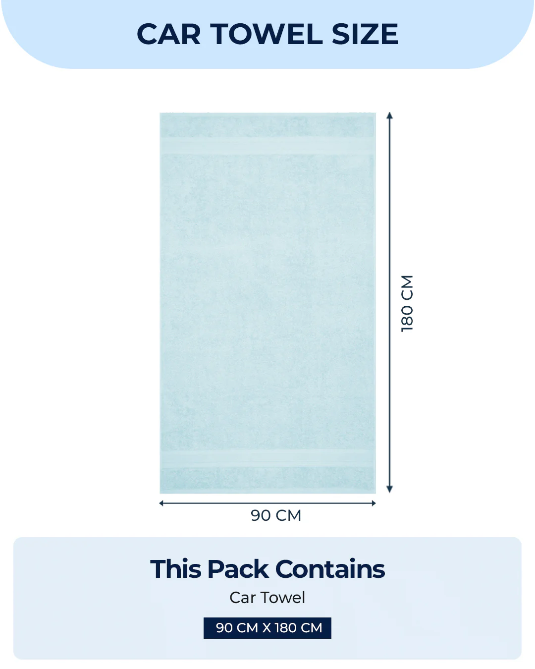 Sky Blue Cotton Solid 400 GSM Car Towel (Jazz) - Image 6
