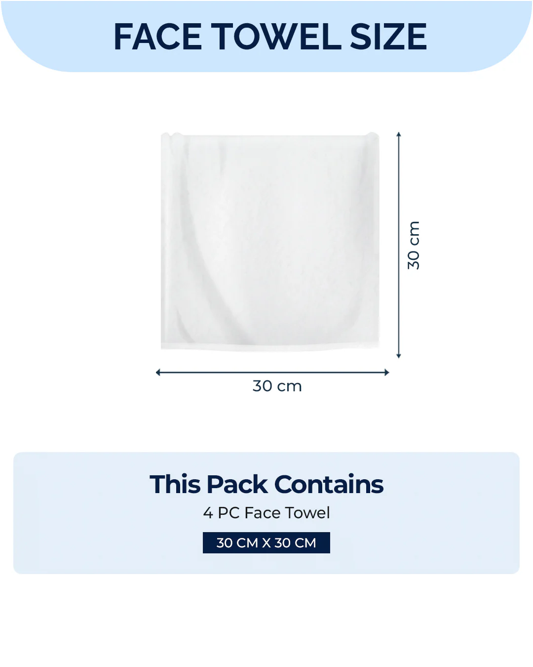 Sky Blue Cotton Solid 600 GSM Face Towel (Pack of 4) - Image 6
