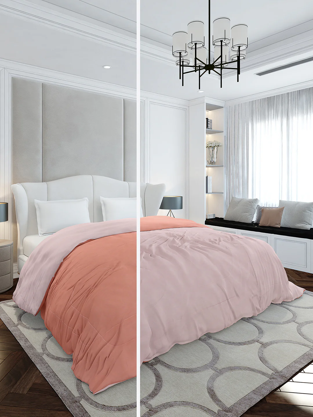Solid Double Bed 110 GSM Comforter for AC Room - (Icefelgdb)