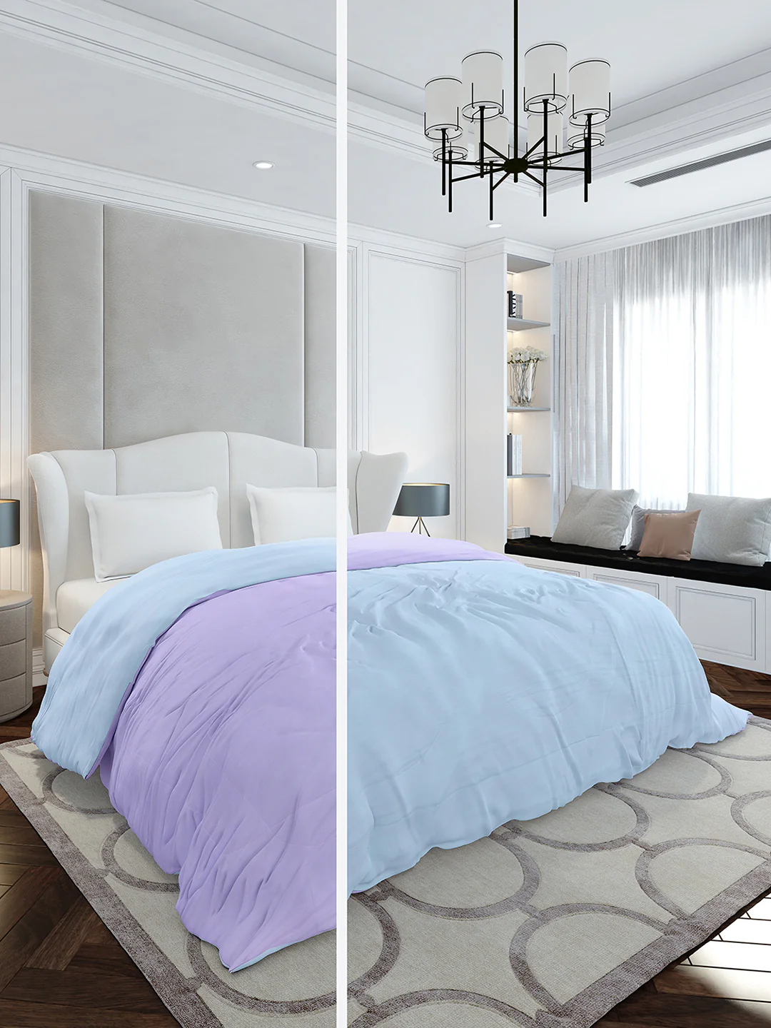Solid Double Bed 110 GSM Comforter for AC Room - (Icefelgdb)