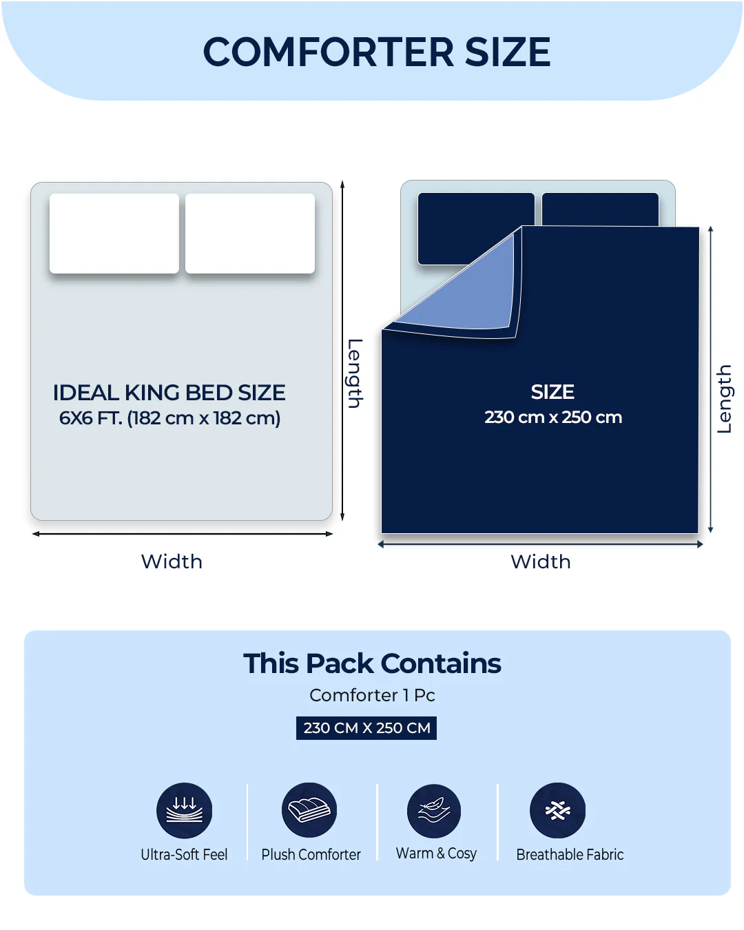 Solid Double Bed 233 GSM Comforter for AC Room (Soybean) - Image 9