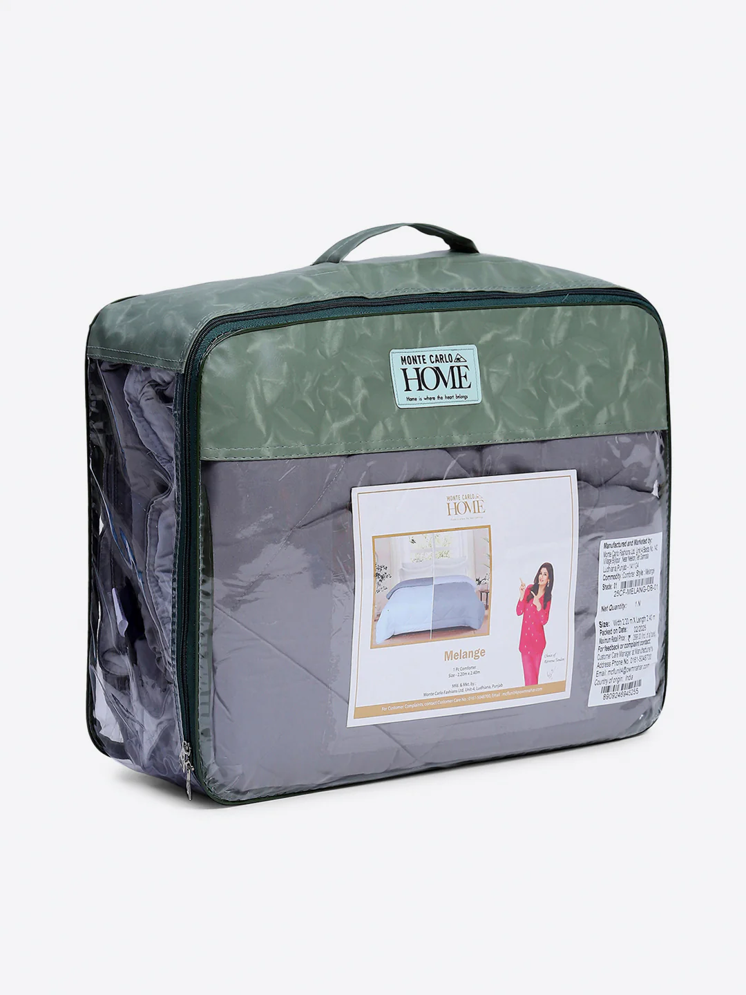 Solid Double Bed 3 Ply Comforter for AC Room - (Melange) - Image 11