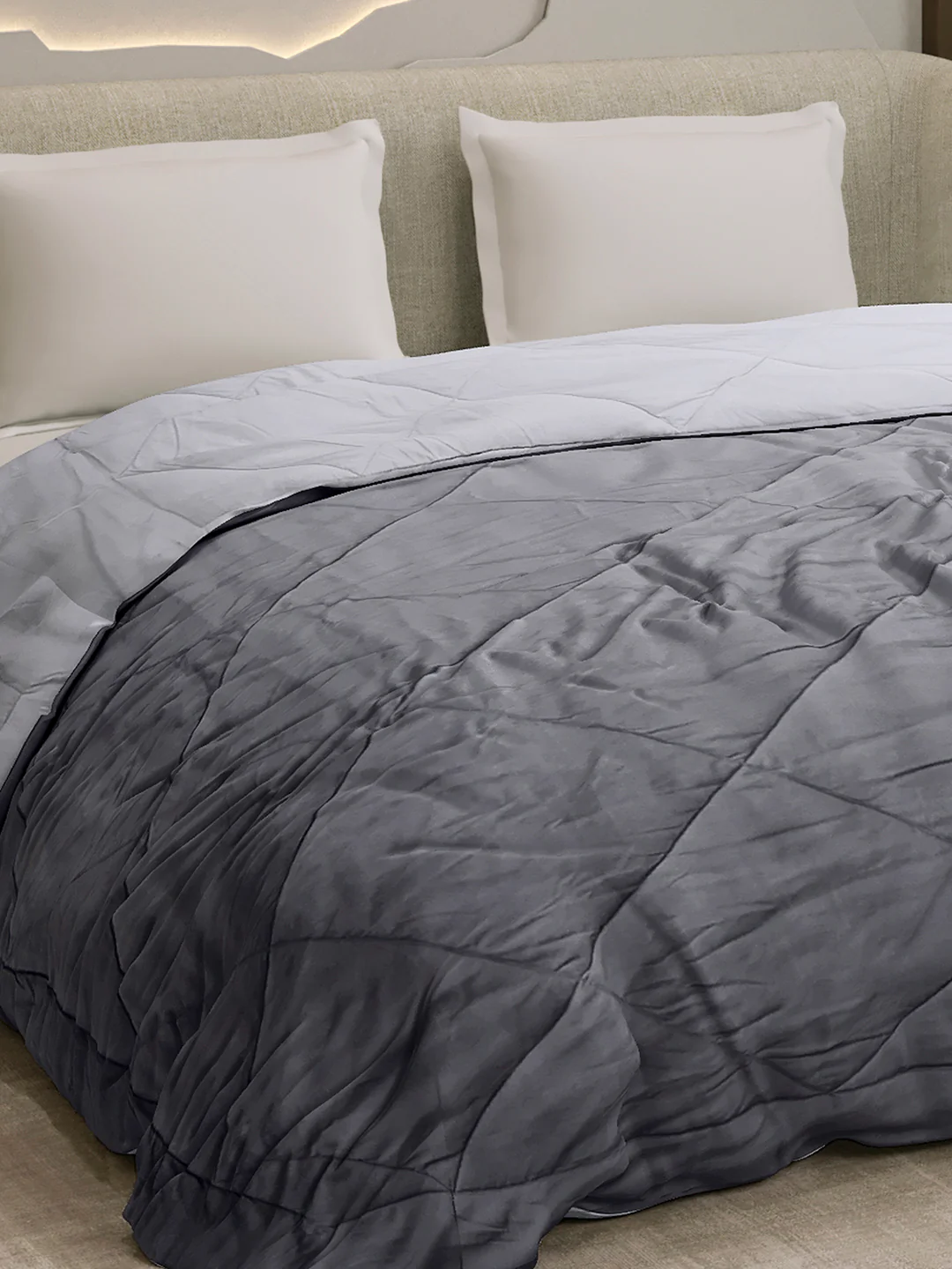 Solid Double Bed 3 Ply Comforter for AC Room - (Melange) - Image 6