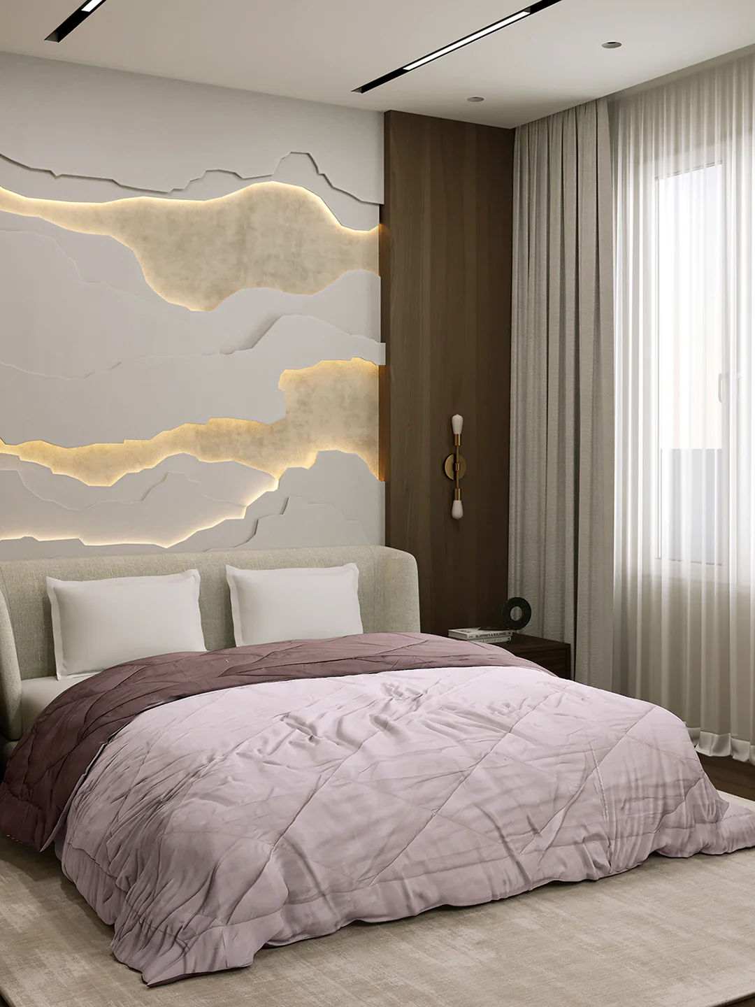 Solid Double Bed 3 Ply Comforter for AC Room - (Melange) - Image 5