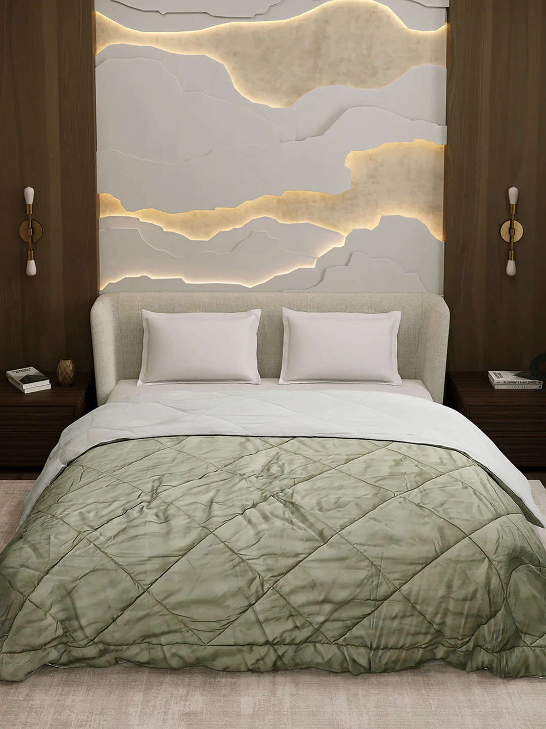 Solid Double Bed 3 Ply Comforter for AC Room - (Melange) - Image 3