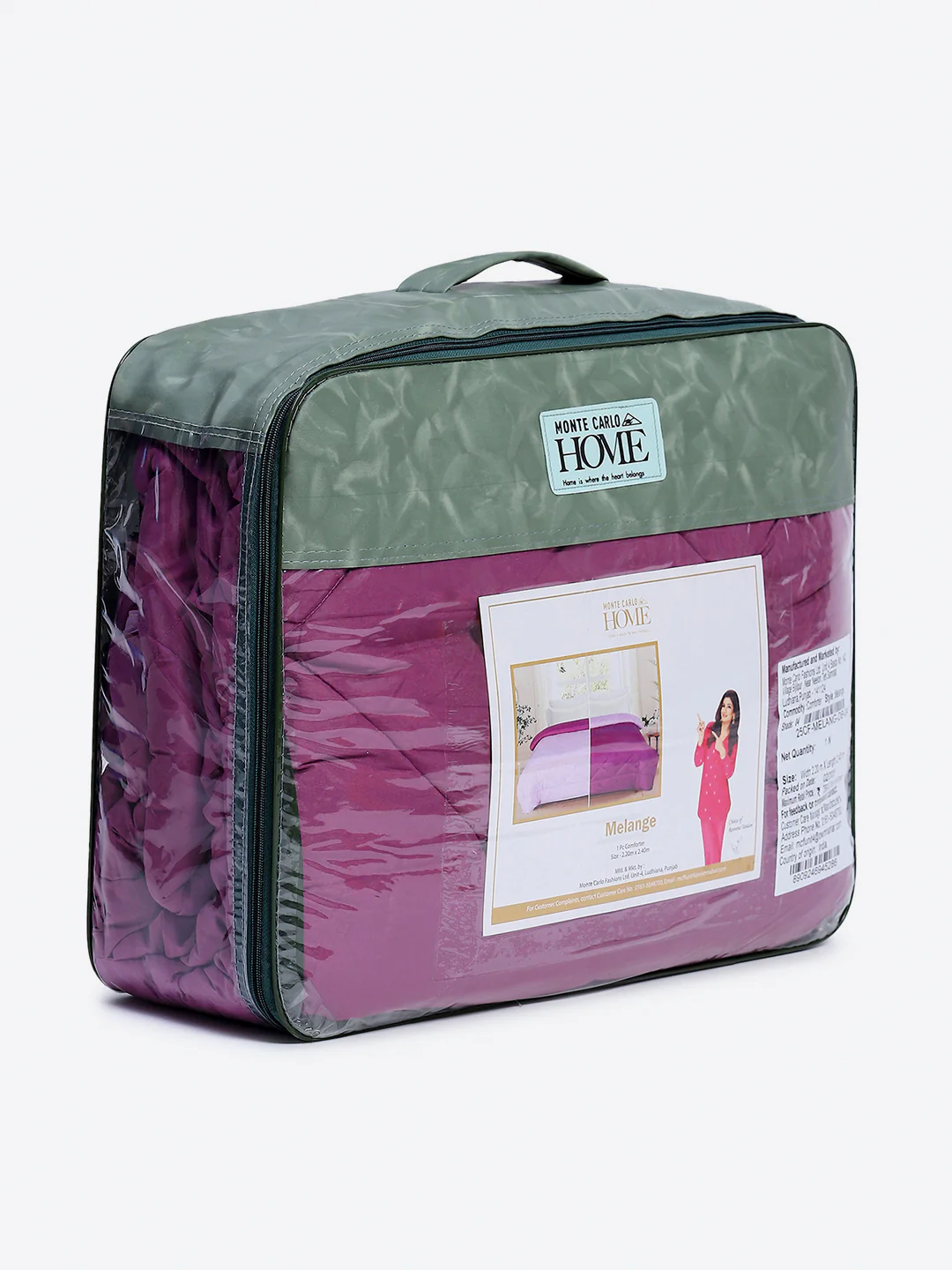 Solid Double Bed 3 Ply Comforter for AC Room - (Melange) - Image 11