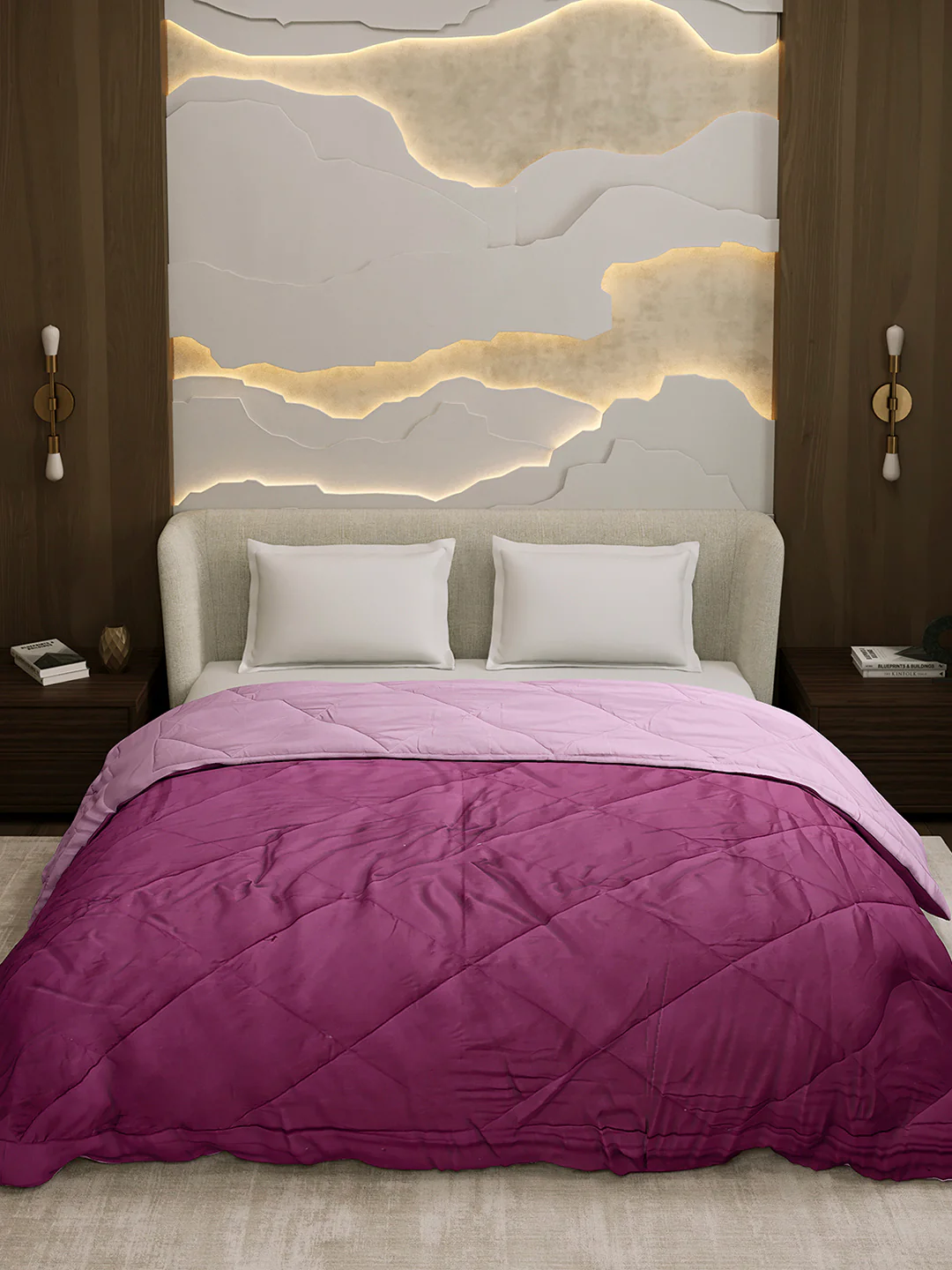 Solid Double Bed 3 Ply Comforter for AC Room - (Melange) - Image 3