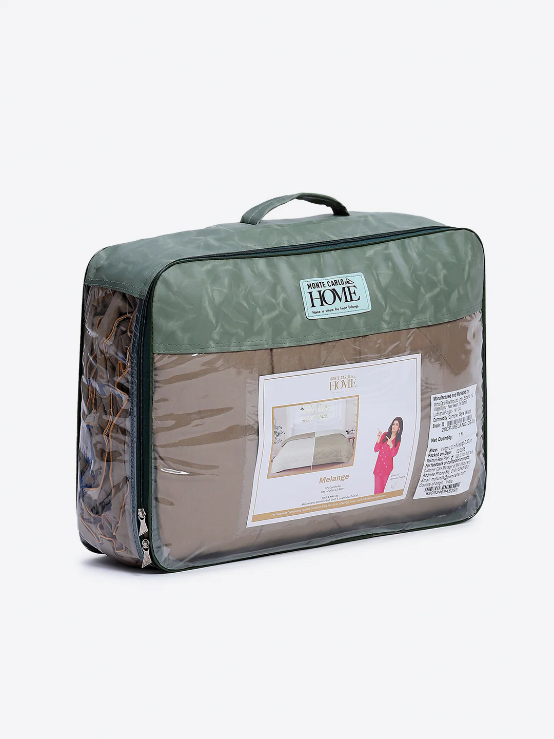 Solid Double Bed 3 Ply Comforter for AC Room - (Melange) - Image 11