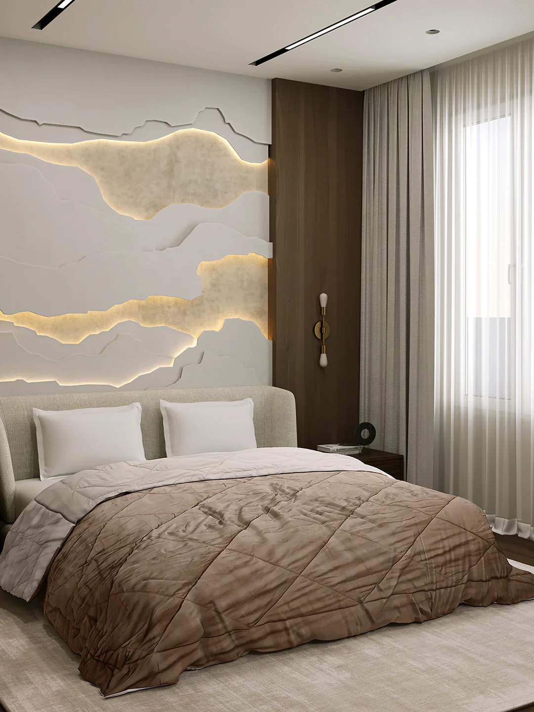 Solid Double Bed 3 Ply Comforter for AC Room - (Melange) - Image 4