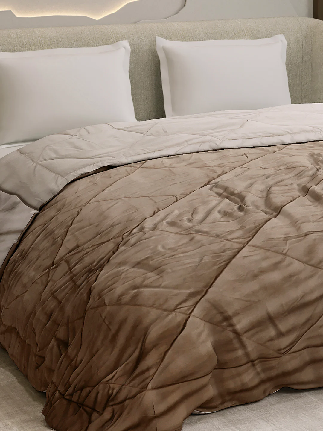 Solid Double Bed 3 Ply Comforter for AC Room - (Melange) - Image 6