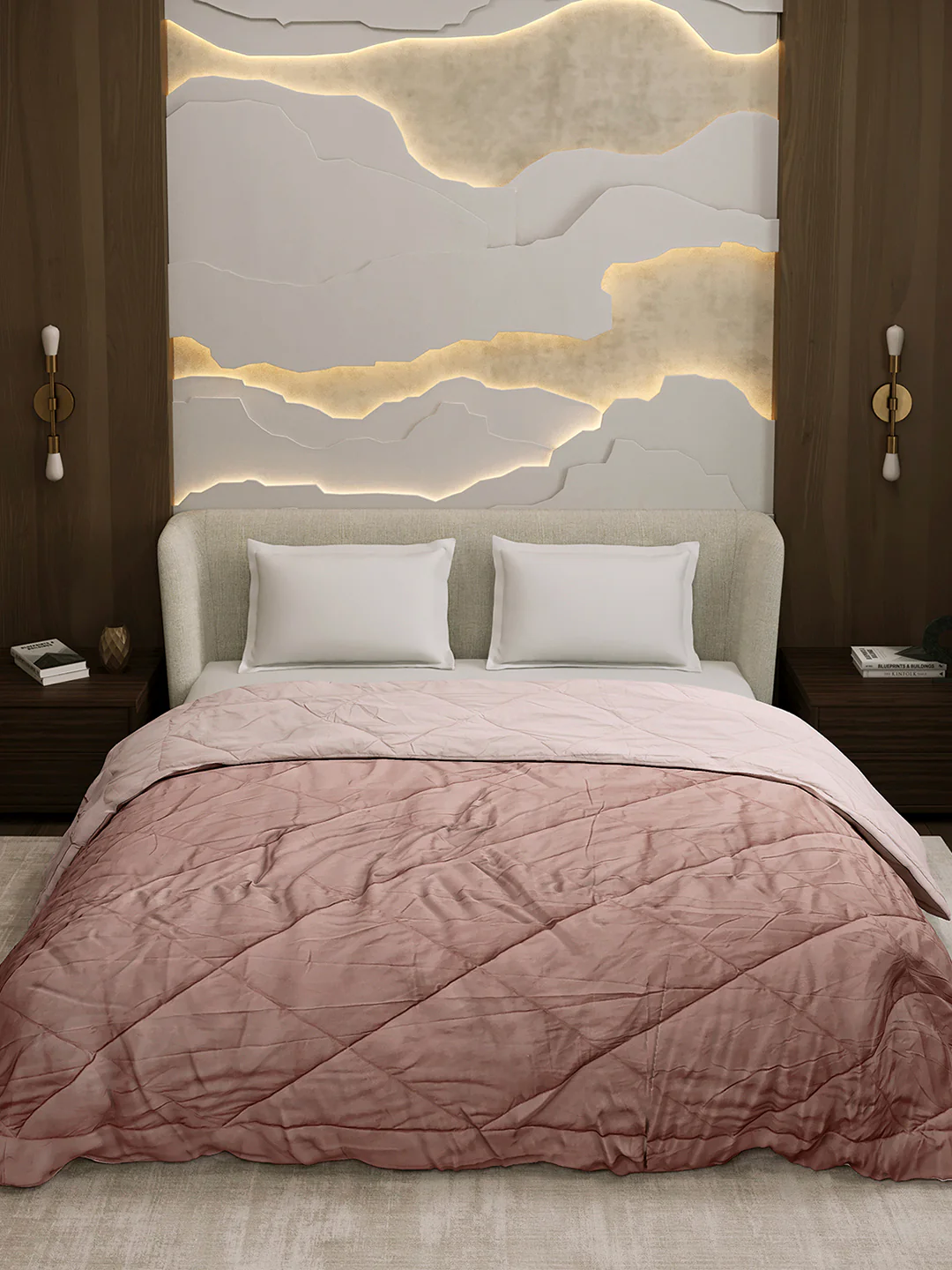 Solid Double Bed 3 Ply Comforter for AC Room - (Melange) - Image 3
