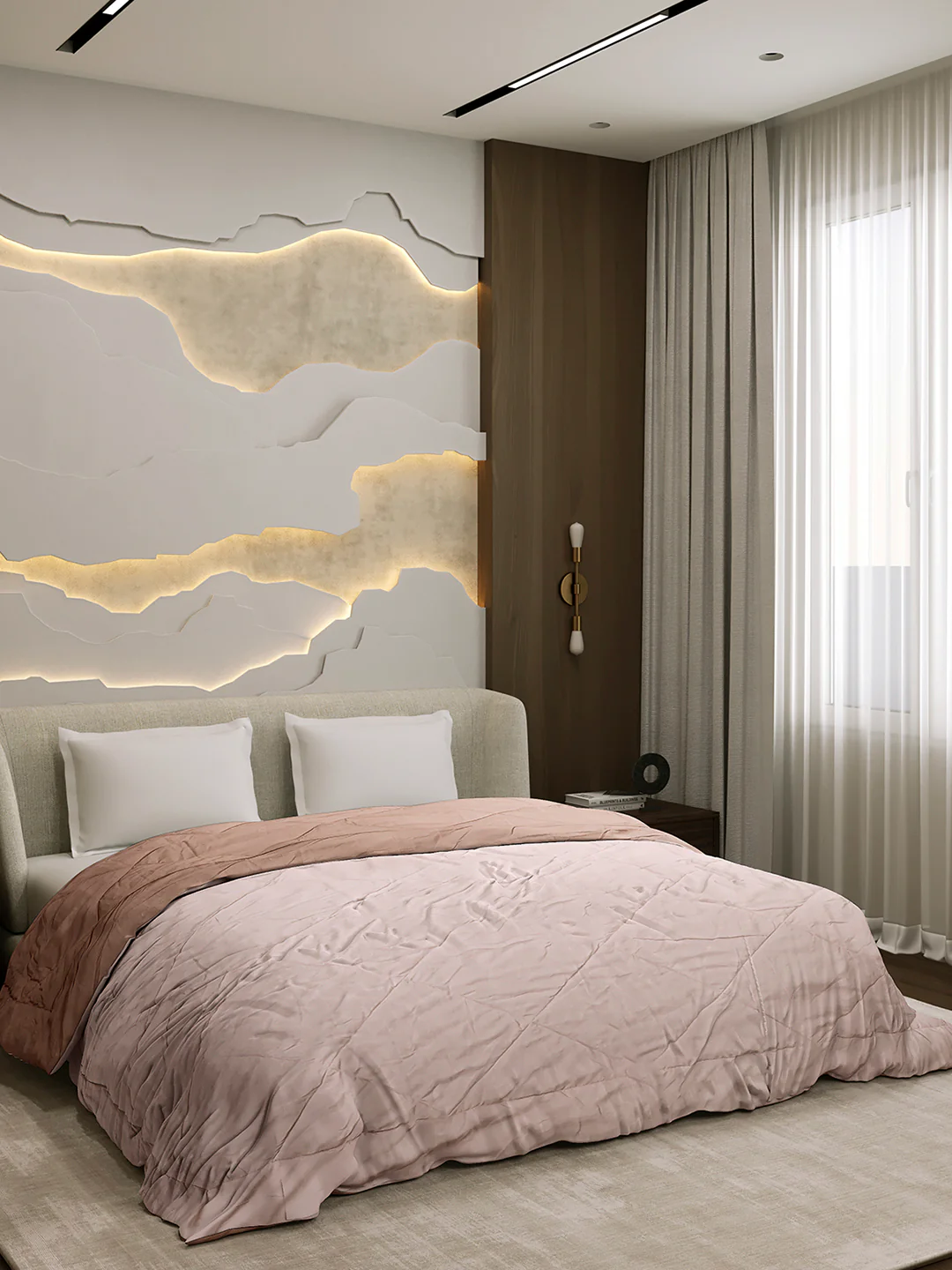 Solid Double Bed 3 Ply Comforter for AC Room - (Melange) - Image 5