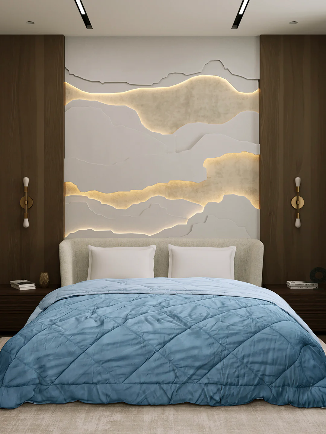 Solid Double Bed 3 Ply Comforter for AC Room - (Melange) - Image 2
