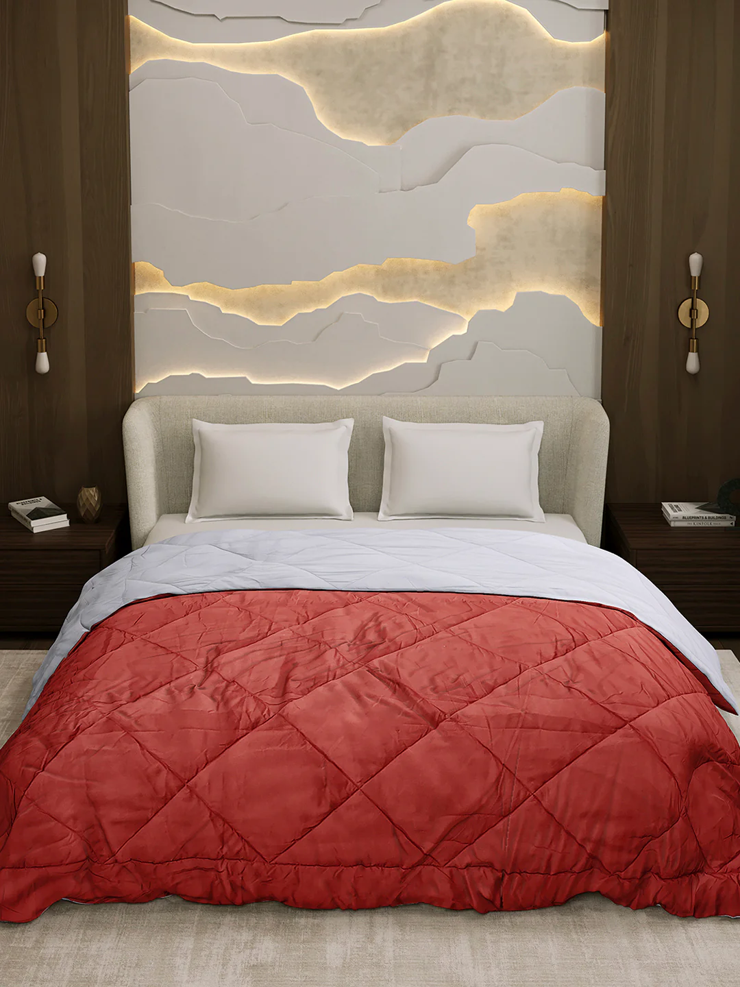 Solid Double Bed 3 Ply Comforter for AC Room - (Melange) - Image 3