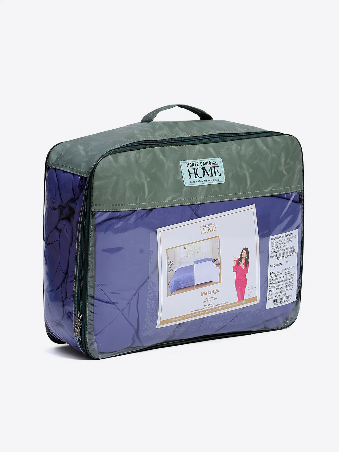 Solid Double Bed 3 Ply Comforter for AC Room - (Melange) - Image 11